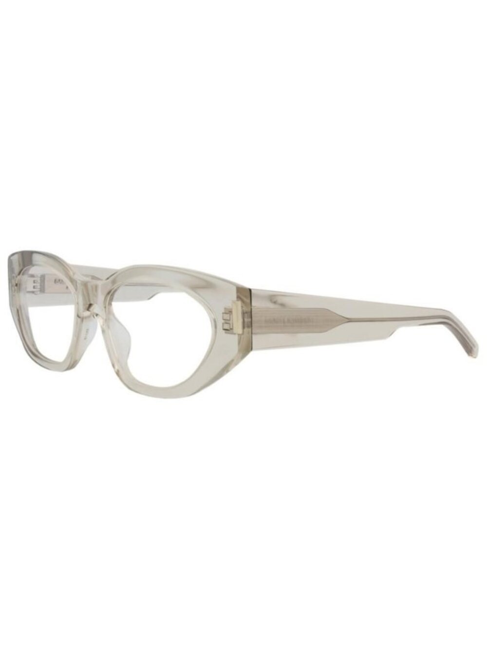 New Saint Laurent Womens Cat Eye Beige Beige Transparent Fashion Designer Eyegla